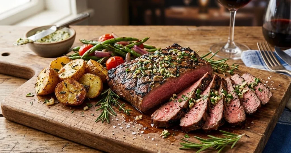 Classic Garlic Herb Flat Iron Steak