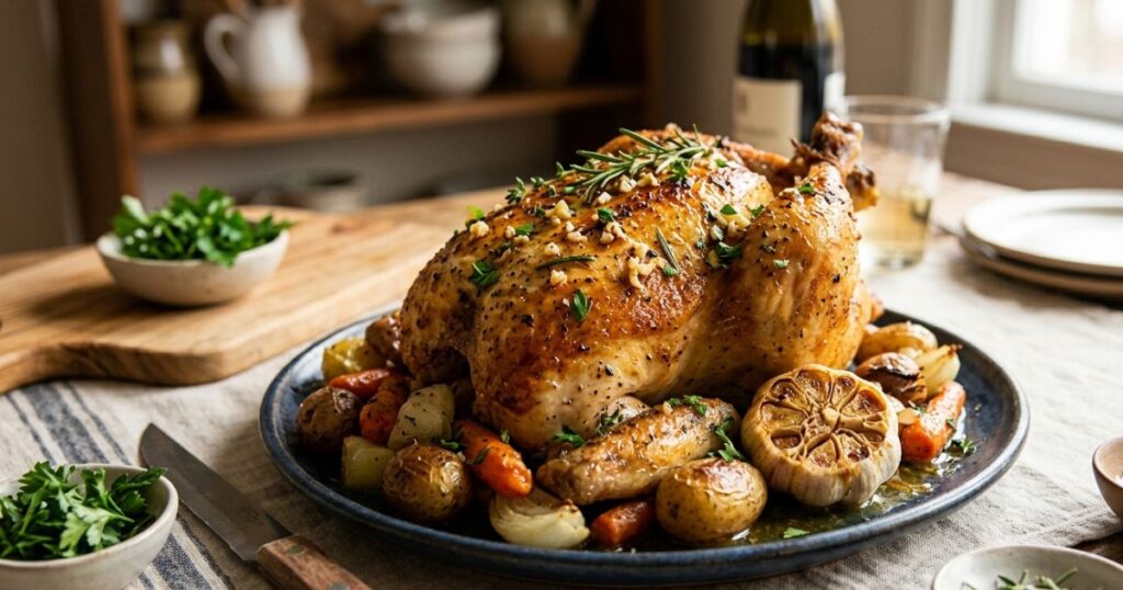 Garlic Butter Roast Chicken