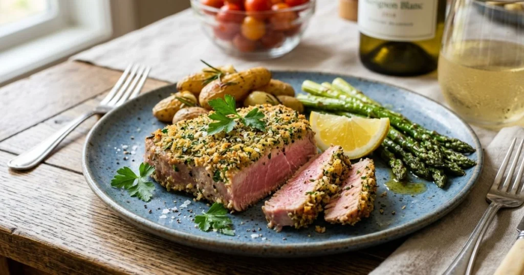 Herb-Crusted Baked Tuna