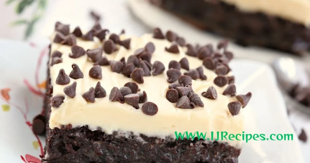 Current image: cannoli poke cake recipe
