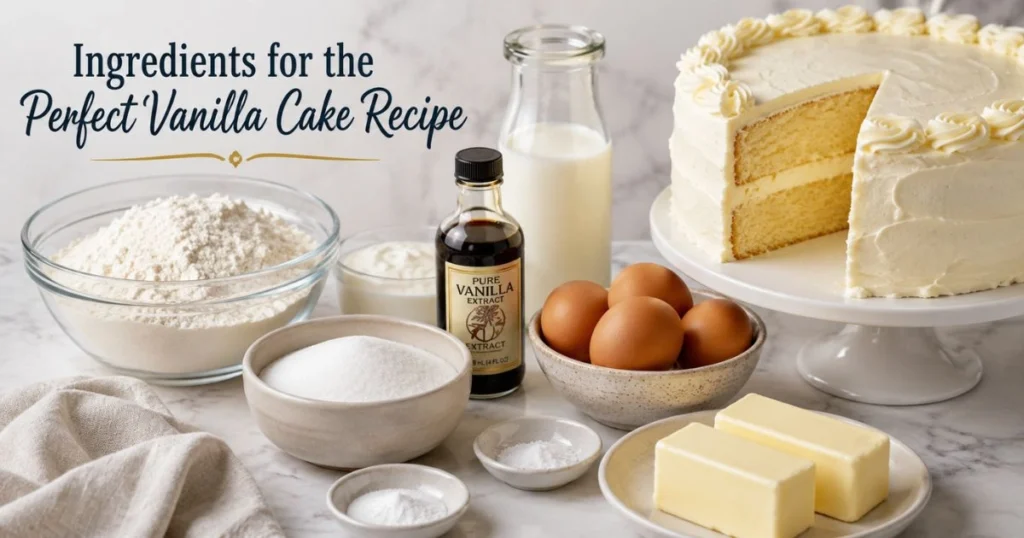 Ingredients for the Perfect Vanilla Cake Recipe