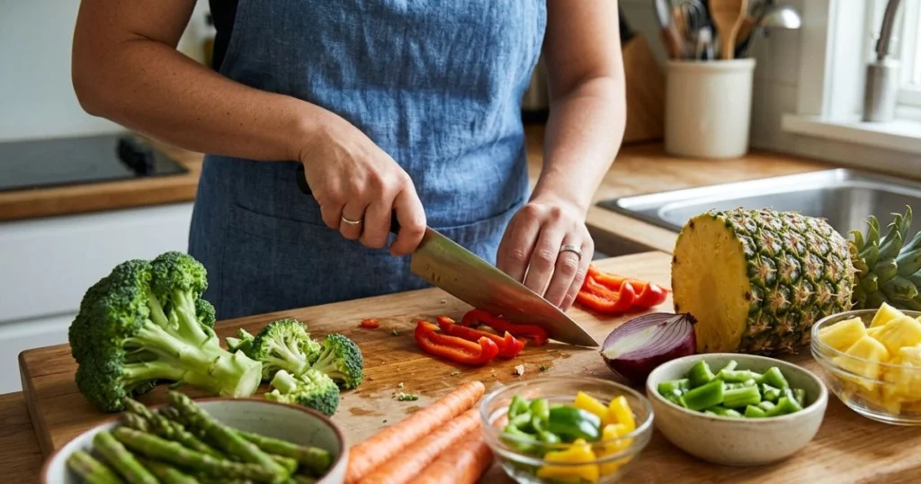 Prep Your Vegetables and Pineapple
