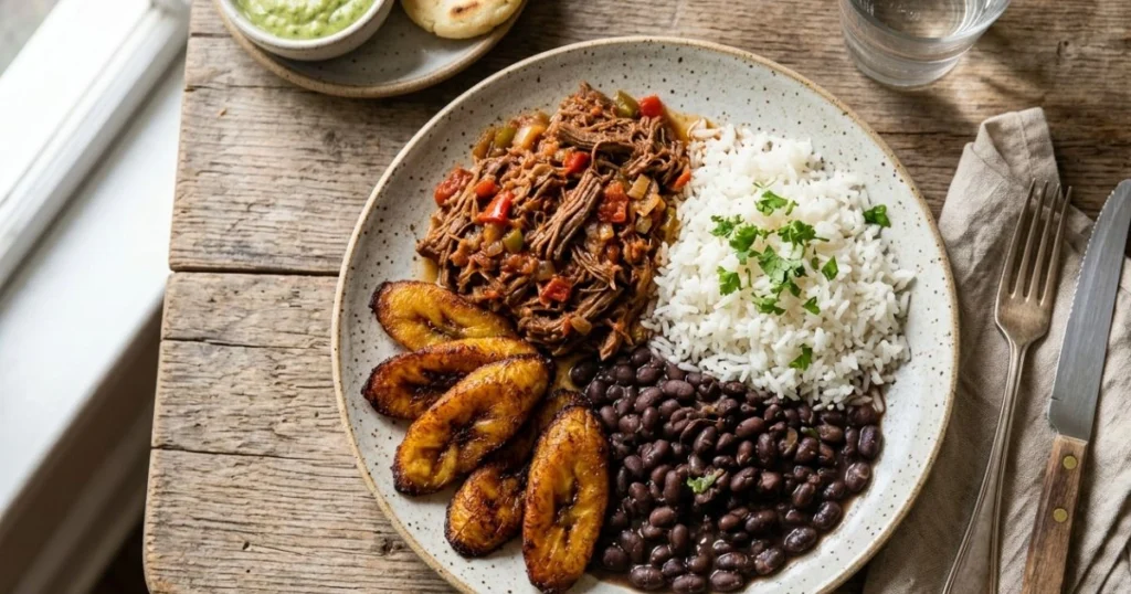 Pabellón criollo plate, one of the easy Venezuelan recipes at home featured in this guide