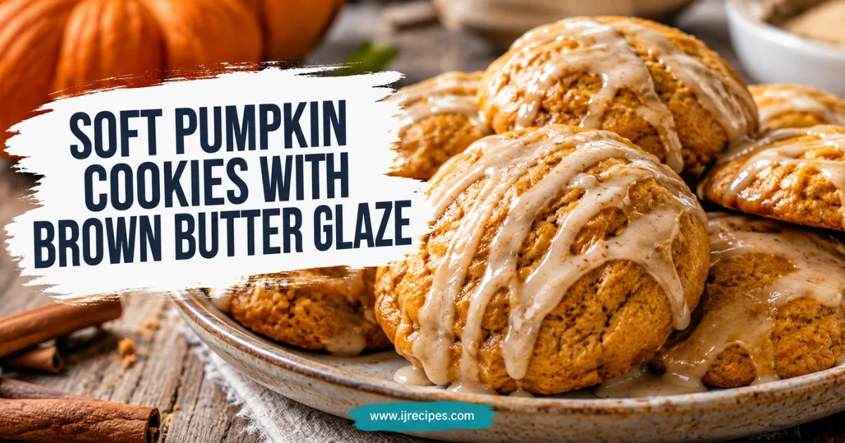 Soft Pumpkin Cookies with Brown Butter Glaze