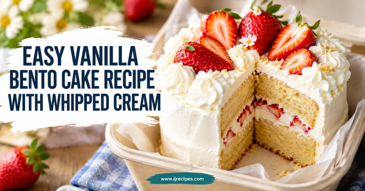Easy Vanilla Bento Cake Recipe With Whipped Cream